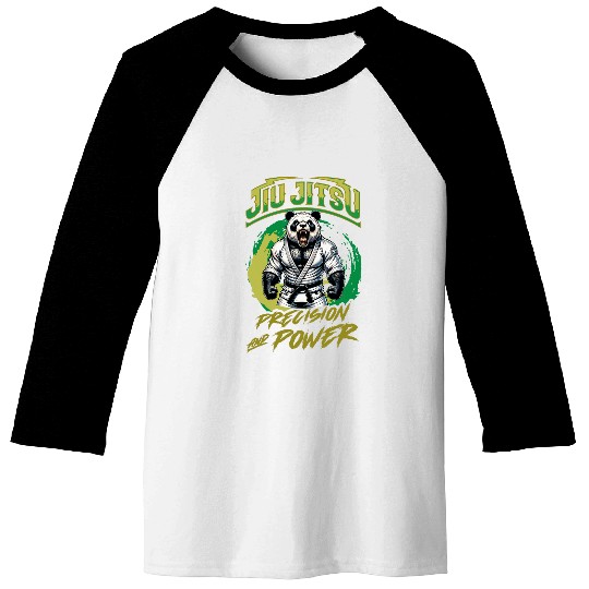 Panda Pet Jiu Jitsu Precision and Power Strong Grappling BJJ Panda Baseball Tees