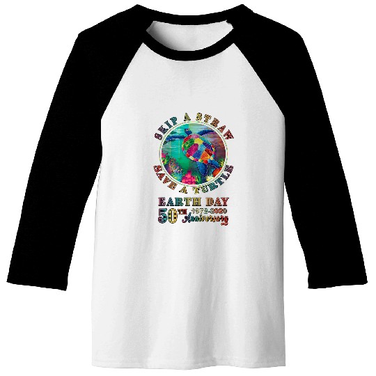 Turtle Pet Earth Day 50th Anniversary Save The Tribal Sea Turtle Kids Baseball Tees