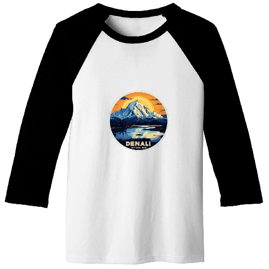 Denali National Park s Alaska Preserve Mountain Graphic Baseball Tees