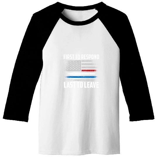 Emergency Us Flag Thin Yellow Line Gold Police Dispatcher Baseball Tees