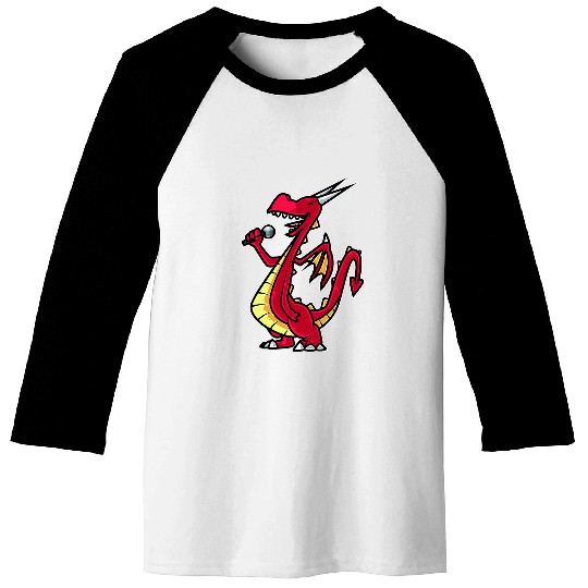 Dragon Pet Sing Karaoke Kids Kawaii Neko Anime Baseball Tees