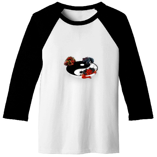 Dragon Pet Ying Yang Tai Chi Dragon Design for Meditation Tai Chi 8 Baseball Tees
