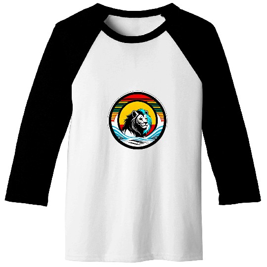 Lion Pet Majestic Big Cat Line Art Afrocentric Lion Illustration Baseball Tees