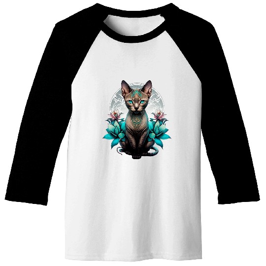 Cool Mandala cat tattoo Design For Women Cat face mandala Baseball Tees