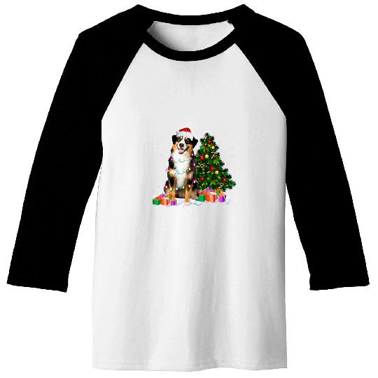 Discover Australian Shepherd Christmas Tree Light Aussie xmass Dog Baseball Tees