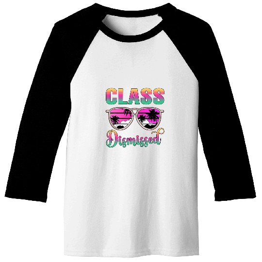 Class Dismissed Retro Teacher Off Duty Last Day of School Baseball Tees