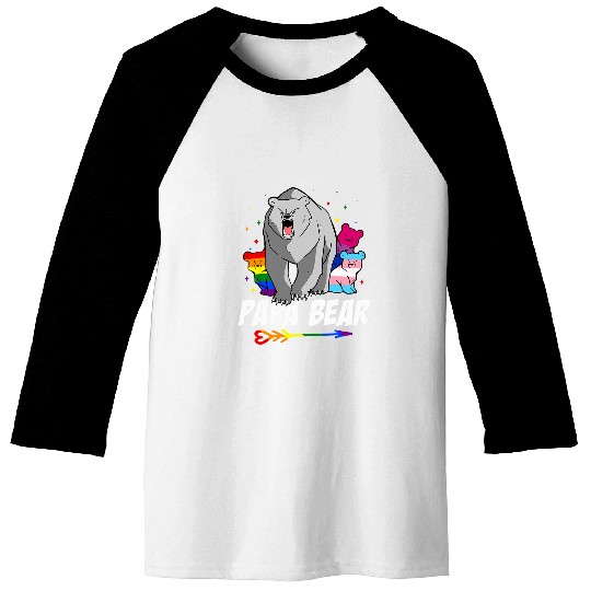Bear Pet Papa Bear LGBT Gay Bisexual Trans Pride Month Support Baseball Tees