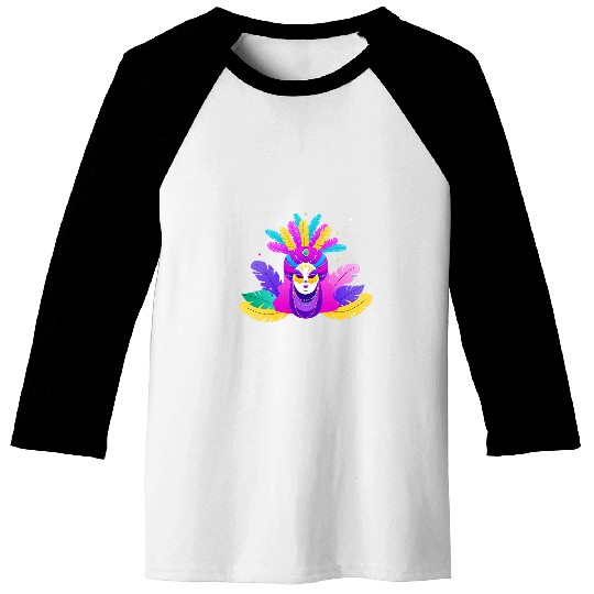 Cool Mardi Gras Design Women carnivals Celebration Baseball Tees
