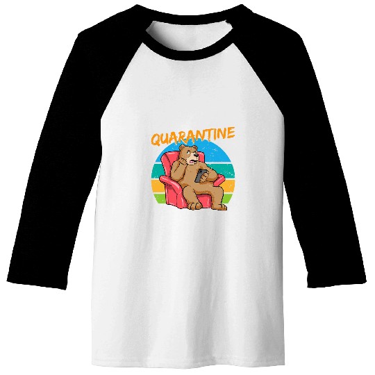 Bear Pet Quarantine I Bored Bear Social Distancing Champion Baseball Tees