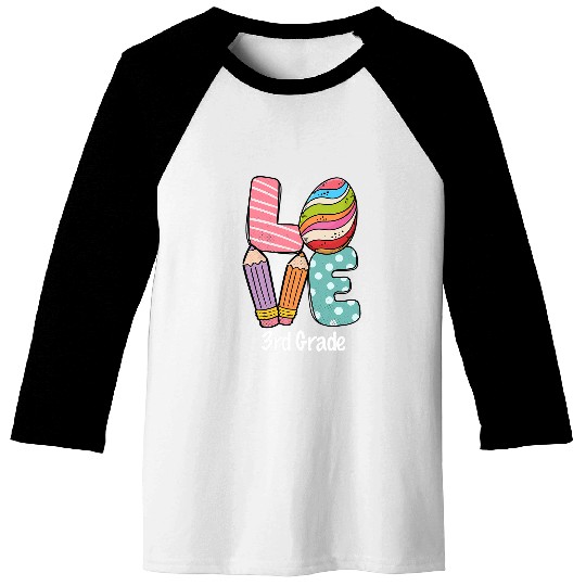 Happy Easter day 3rd Grade Squad Love Teacher life easter Baseball Tees