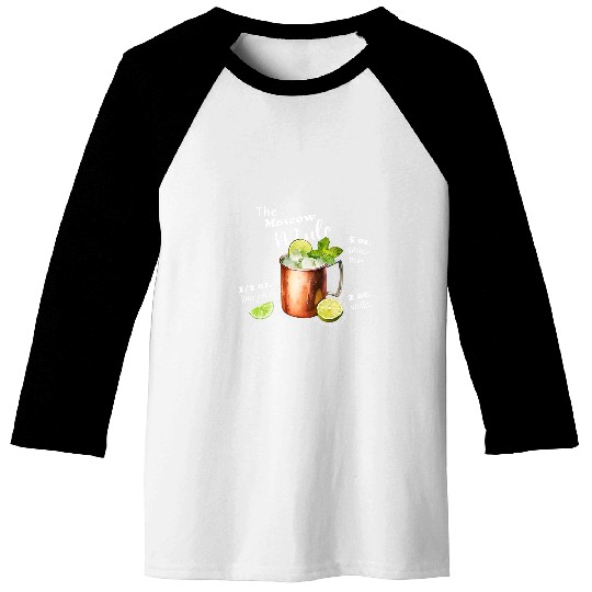 The Moscow Mule Recipe Cocktail Lover Bartender Tee Baseball Tees
