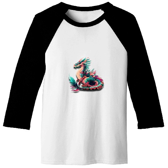 Dragon Pet Feather Dragon Goddess Cute Rainbow Bohemian Spirit Guide Baseball Tees