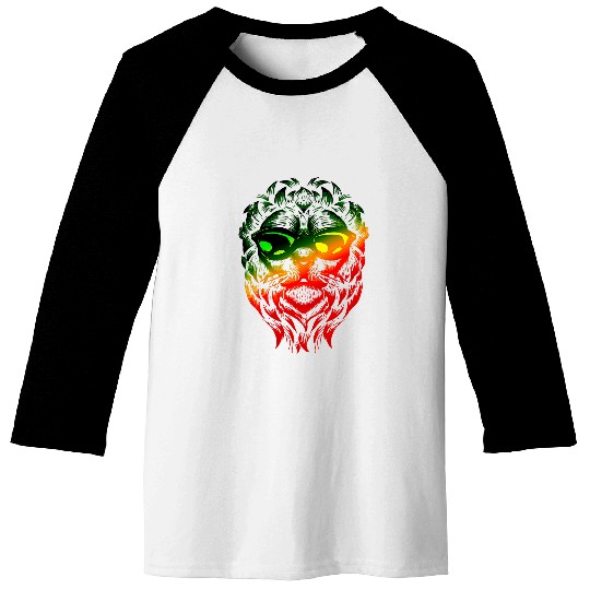 Lion Pet Rasta Reggae Lion Of Judah Jamaica Ethiopian Lion Rastafari Baseball Tees
