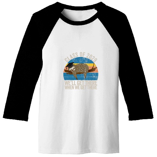 Sloth Pet Distressed 5th Grade Class Of 2029 Sloth Grow With Me Baseball Tees