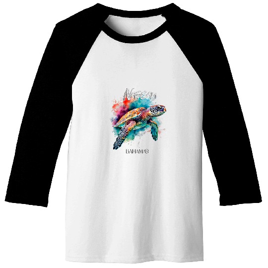 Turtle Pet Bahamas Seat Turtle Bahamian Flag Beach Great Shark Creek 3 Baseball Tees