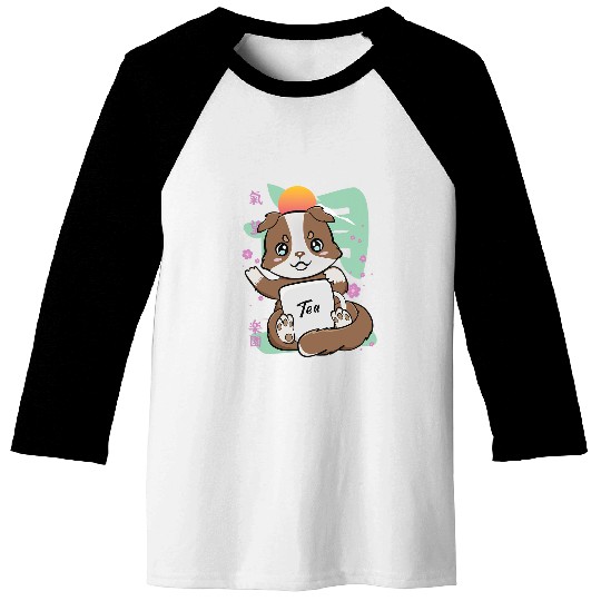Australian Shepherd Drinking Boba Tea Bubble Anime Baseball Tees