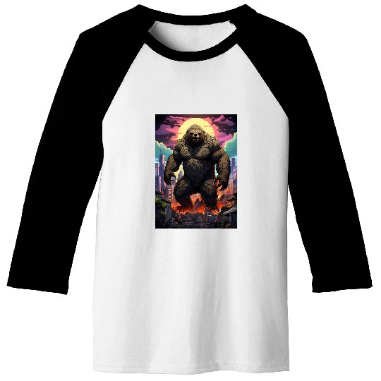 Sloth Pet Slothzilla Monster Movie Parody Sloth Anime Graphic Funny Baseball Tees