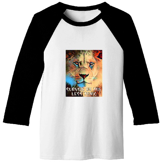 Lion Pet Survival of the Less Toxic Lion head Baseball Tees