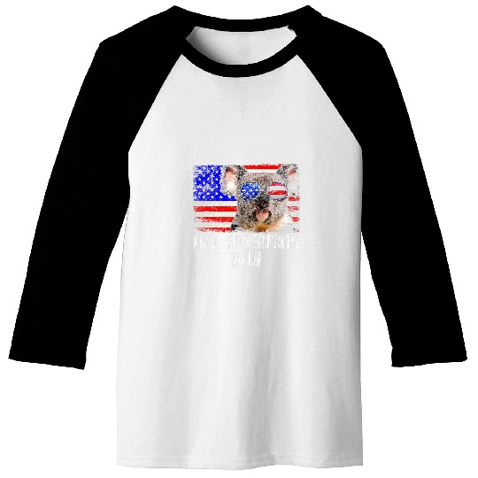 Koala Pet All American Dad 4th of July Father s Day Koala Baseball Tees