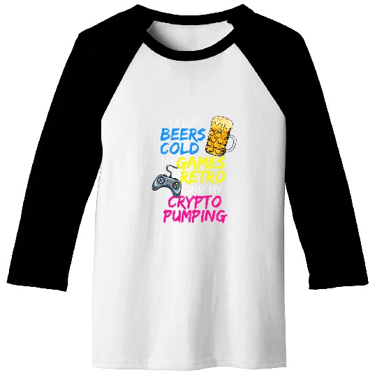 Beer Fun Retro Gamer Gaming Geek Altcoin Crypto Investor Baseball Tees