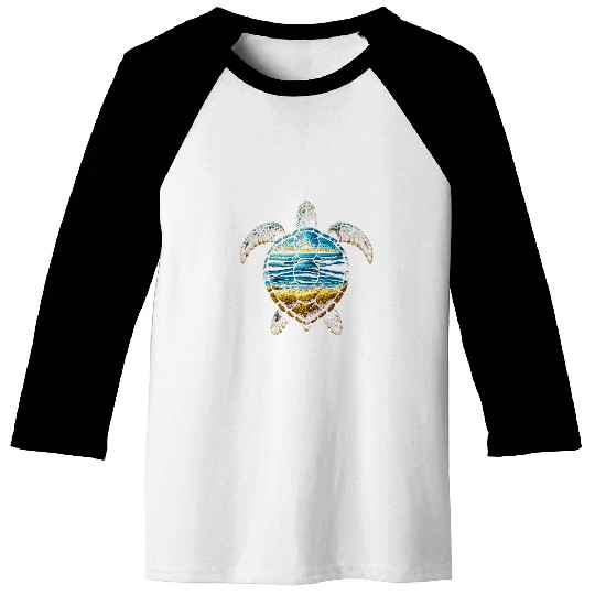 Turtle Pet Beach in the Sea Turtle Tee Oceanic Paradise Turtle Lover Baseball Tees