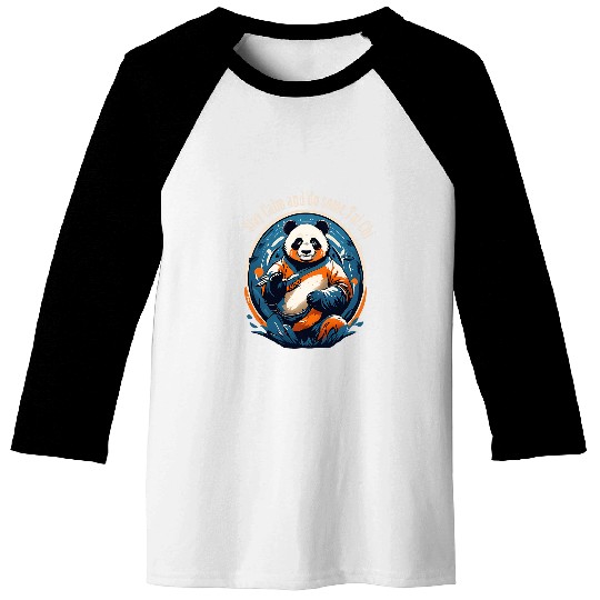 Panda Pet Tai Chi Panda Stay Calm enjoy funny exercise Yoga Pilates Baseball Tees