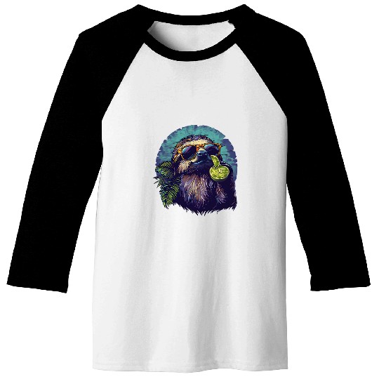Sloth Pet Lime Sloth Wildlife Drawing Animal Print Artwork Lime Lover Baseball Tees