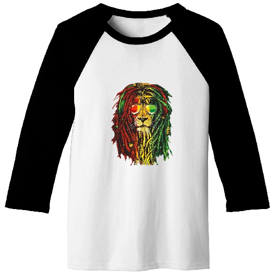 Lion Pet Rasta Lion Of Judah Jamaica Colors Reggae Dreadlock Baseball Tees