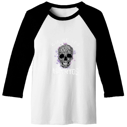 Day of The Deads SKULL Sugar Dia De Los MUERTOS Calavera Baseball Tees