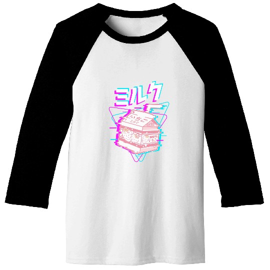 Japanese Strawberry Milk Otaku Anime Kawaii Pink Milk Baseball Tees