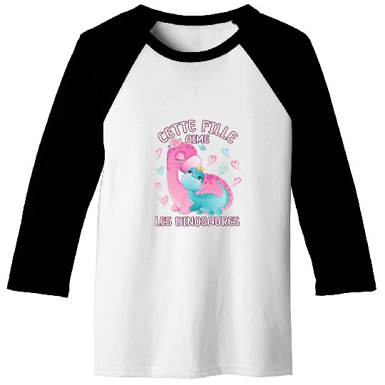 Dino Love Mom Brontosaurus And Baby Youth Baseball Tees