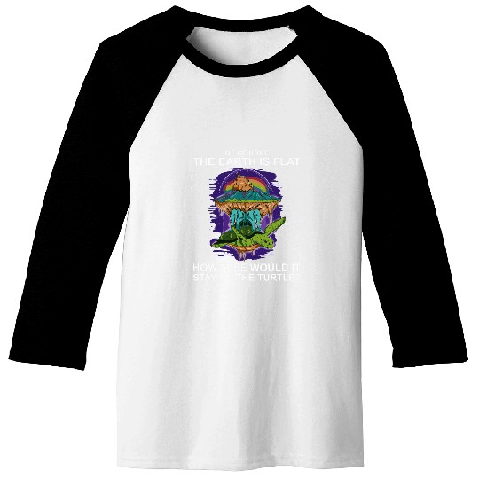 Turtle Pet Flat Earth Turtle Flat Earther Baseball Tees