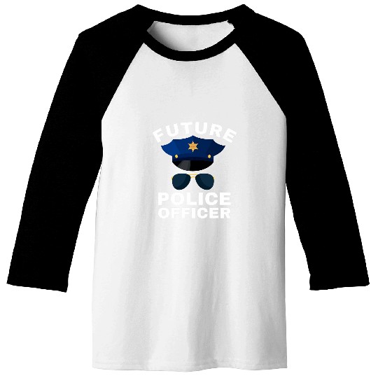 Future Police Officer Law Enforcement Kids Proud Cop Dad Baseball Tees