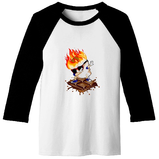 Dabbings Smore Marshmallow Campfire Dab Dance Camping Camper Baseball Tees
