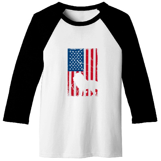 Lion Pet American Flag Lion Silhouette USA Republican Party Member Baseball Tees