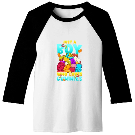Bear Pet Cute Boys Gummy Worms Candy Lover Gummy Bear Sweet Tooth Baseball Tees