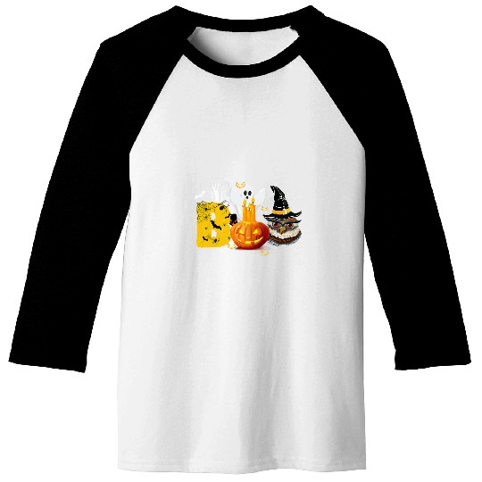 Discover Owl Pet Scary Boo Halloween Pumpkin With Owl Witch Hat Baseball Tees