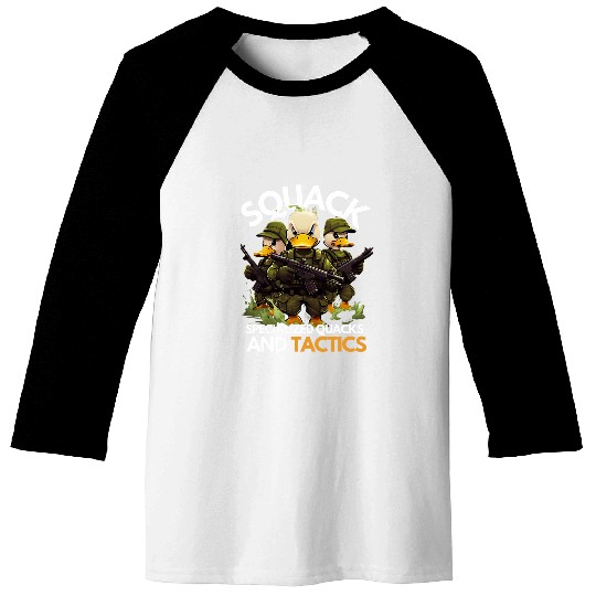 Duck Pet Squack Specialized Quacks and Tactics Funny Duck SWAT Cop 3 Baseball Tees