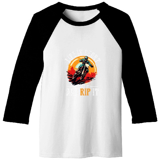 Discover Dirtbike Motocross MX Life is Short so Grip it and Rip it Baseball Tees