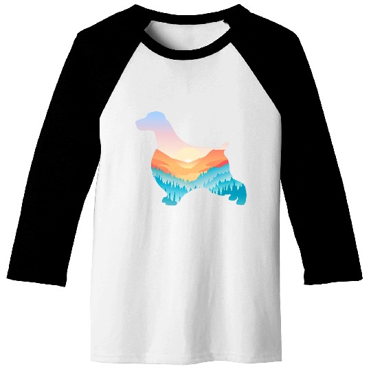 English Springer Spaniel Nature Hiking Dog Sunrise Adventure Baseball Tees