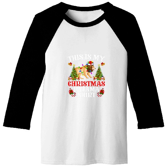 Lion Pet This Is My Christmas Pajamas Lighting Mountain Lion Xmas Baseball Tees