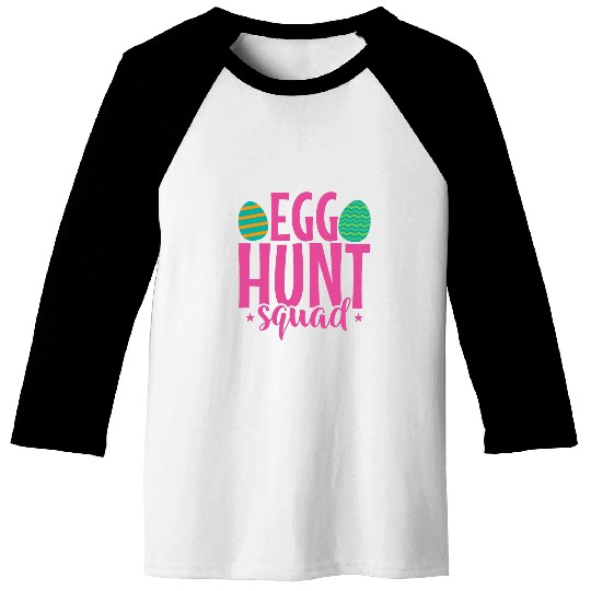 Egg Hunt Squad Easter colorful Easter Eggs Baseball Tees