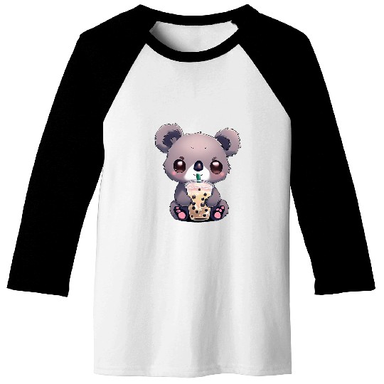Koala Pet Boba Milk Tea Boy Girl Funny 3 Baseball Tees