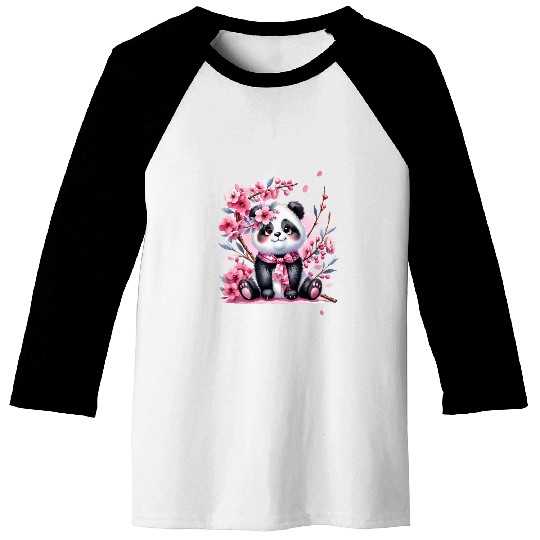 Panda Pet Cute Pink Japanese Cherry Blossom Panda Aesthetic Case Baseball Tees