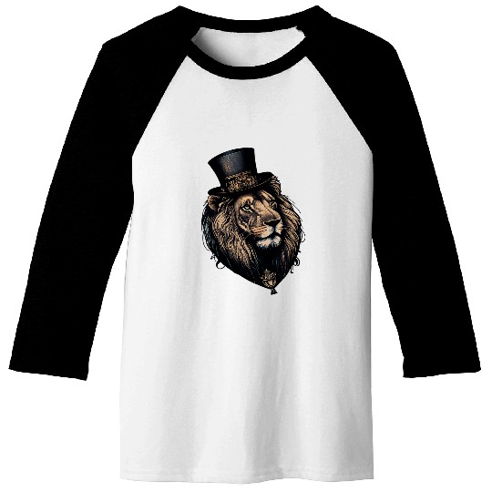 Lion Pet Wearing Fancy Top Hat 1 Baseball Tees