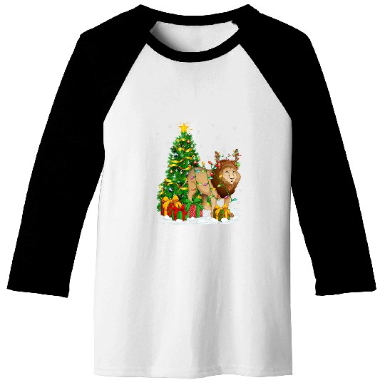 Lion Pet Mountain Lion Lover xmass Lighting Mountain Lion Christmas Baseball Tees
