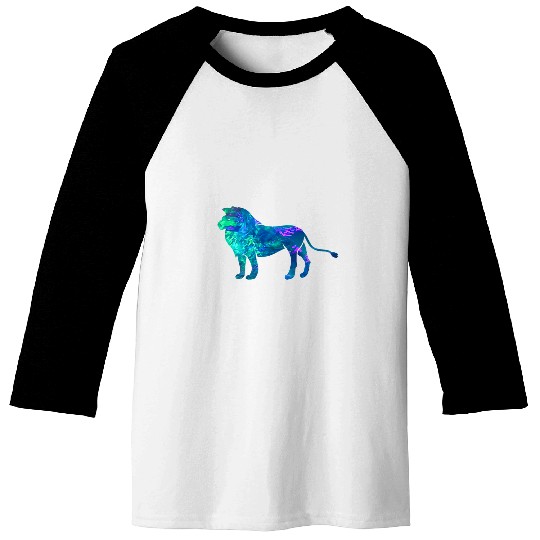 Lion Pet Cyan Blue Violet teal Lion For Animal lover Christmas Baseball Tees