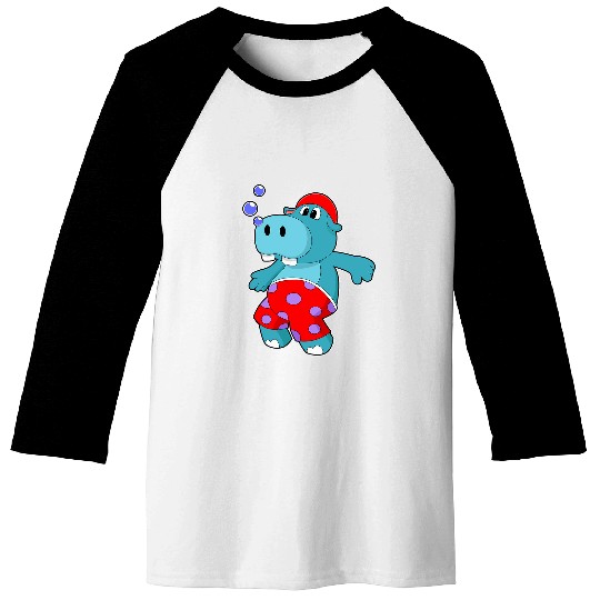 Hippo Pet Swimming Swim trunks Baseball Tees