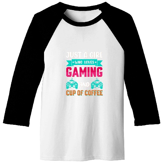 Coffee Fun Gamer Girl s Coffee Quest caffeines Consoles Latte Level Up Baseball Tees