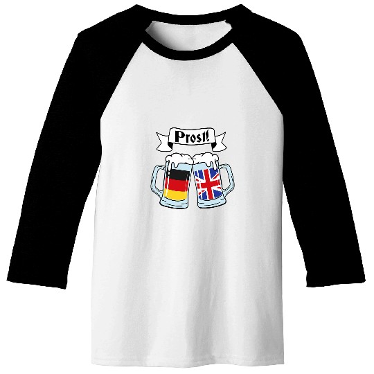 Beer Fun Britain Germany Flag beer lover Half English Half German Baseball Tees